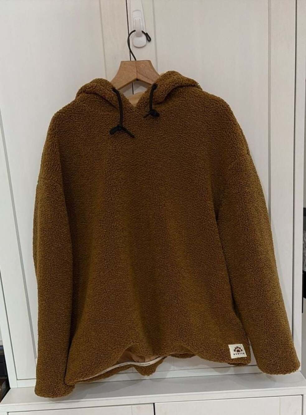 Maison Scotch Brown Sherpa Fleece Pullover Hoodie